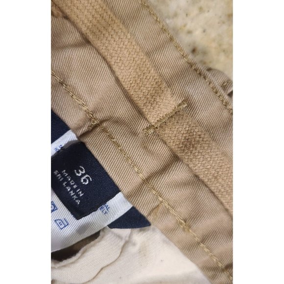 Lands' End Straight Leg Cargo Pants Men's 36Wx29L Khaki Tan Cotton - Picture 3 of 12